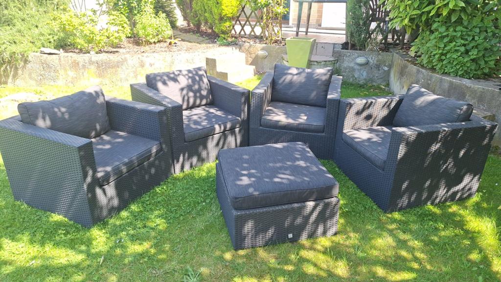 Loungeset P&R design antraciet, Tuin en Terras, Ophalen, Zo goed als nieuw