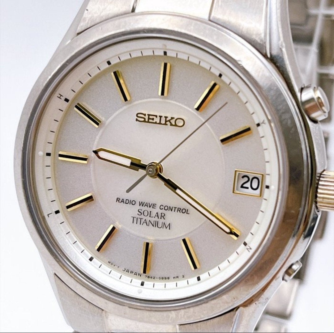 Seiko SBTM193 - Solaire - Radiocommandé - Titane, Enlèvement ou Envoi, Montre-bracelet, Seiko, 1960 ou plus tard