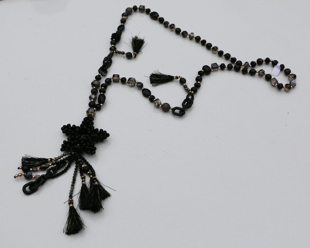 Negen! Mooie lange ketting, Handtassen en Accessoires, Kettingen, Ophalen of Verzenden, Nieuw, Zwart