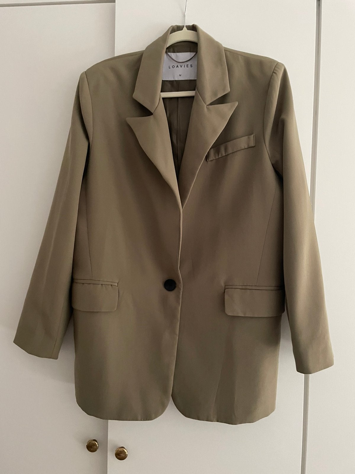 Blazer oversize kaki / beige Loavies taille M, Kleding | Dames, Ophalen, Zo goed als nieuw, Beige