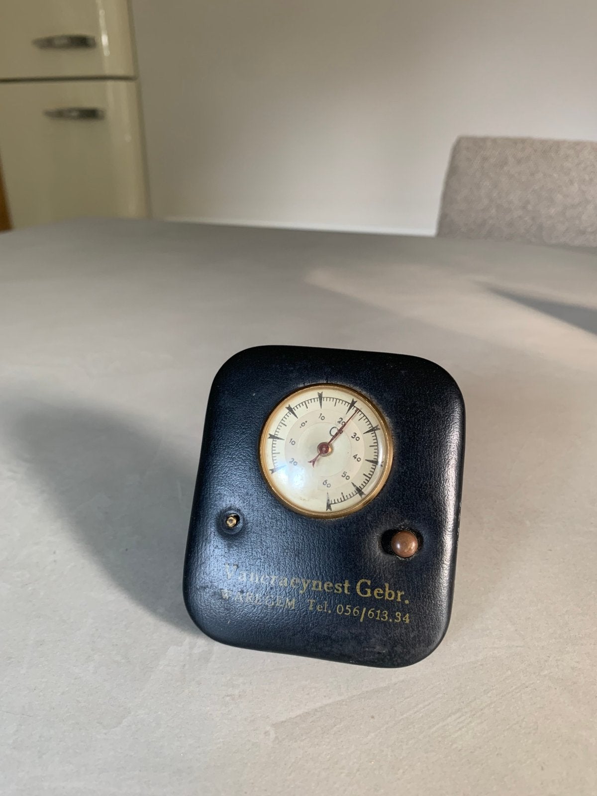 Thermomètre de bureau vintage Vancraeynest depuis Waregem, Enlèvement ou Envoi, Comme neuf