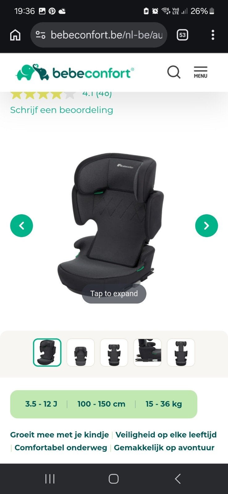 Autostoel bebeconfort roadfix I-size, Kinderen en Baby's, Autostoeltjes, Ophalen