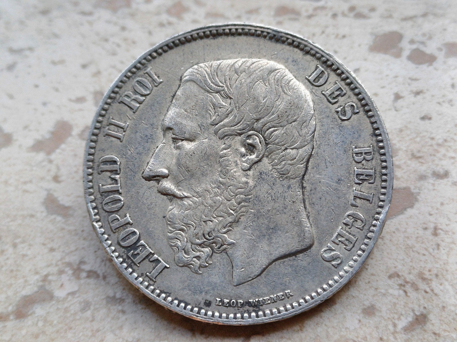 BELGIË 5 FRANK 1868 LEOPOLD II ZILVER, Postzegels en Munten, Zilver, Ophalen of Verzenden, Losse munt, Zilver