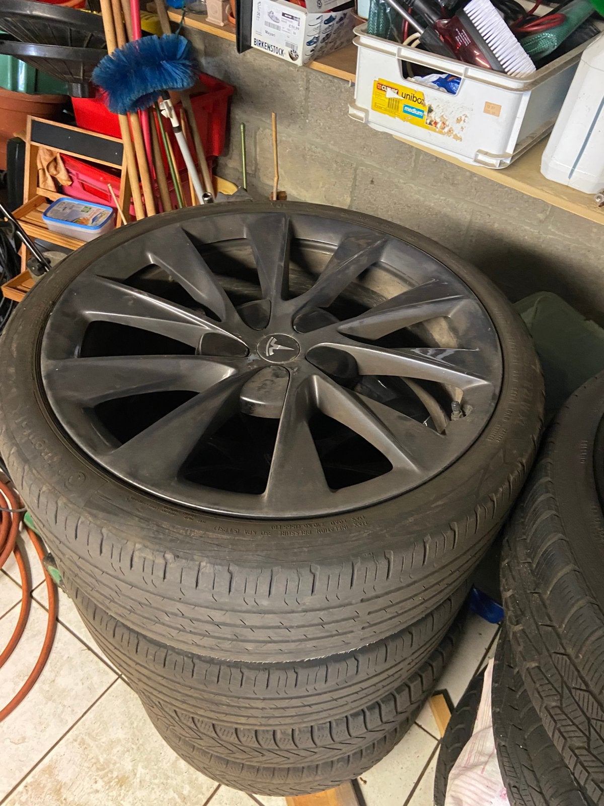 Jantes 21 Tesla S 8 pièces, Auto diversen, Ophalen, Gebruikt