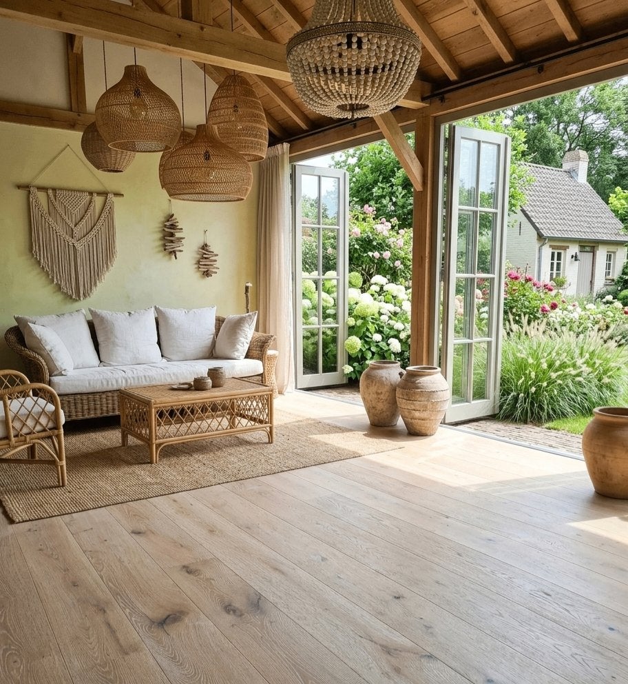 Weekaanbieding! Eiken vloer geborsteld en wit geolied, Neuf, Enlèvement ou Envoi, Intérieur, Autres matériaux