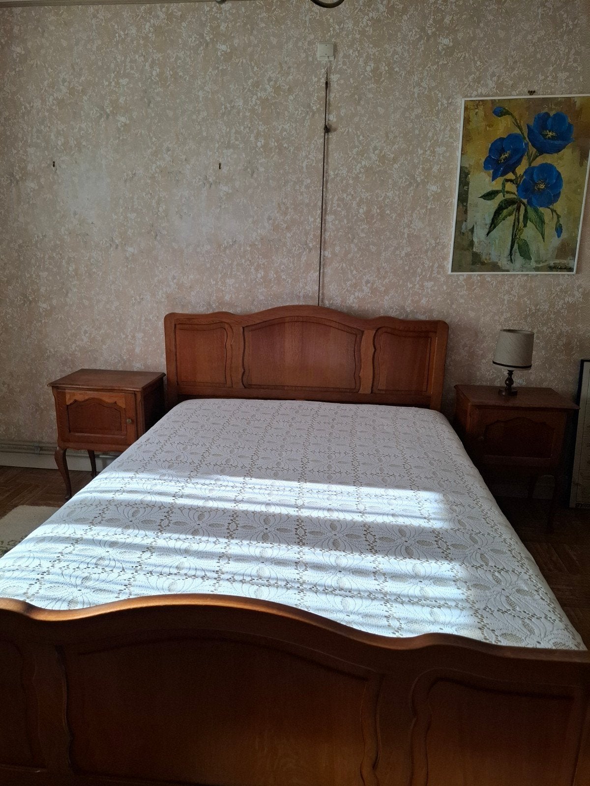 Oude eiken Bretoense slaapkamer.