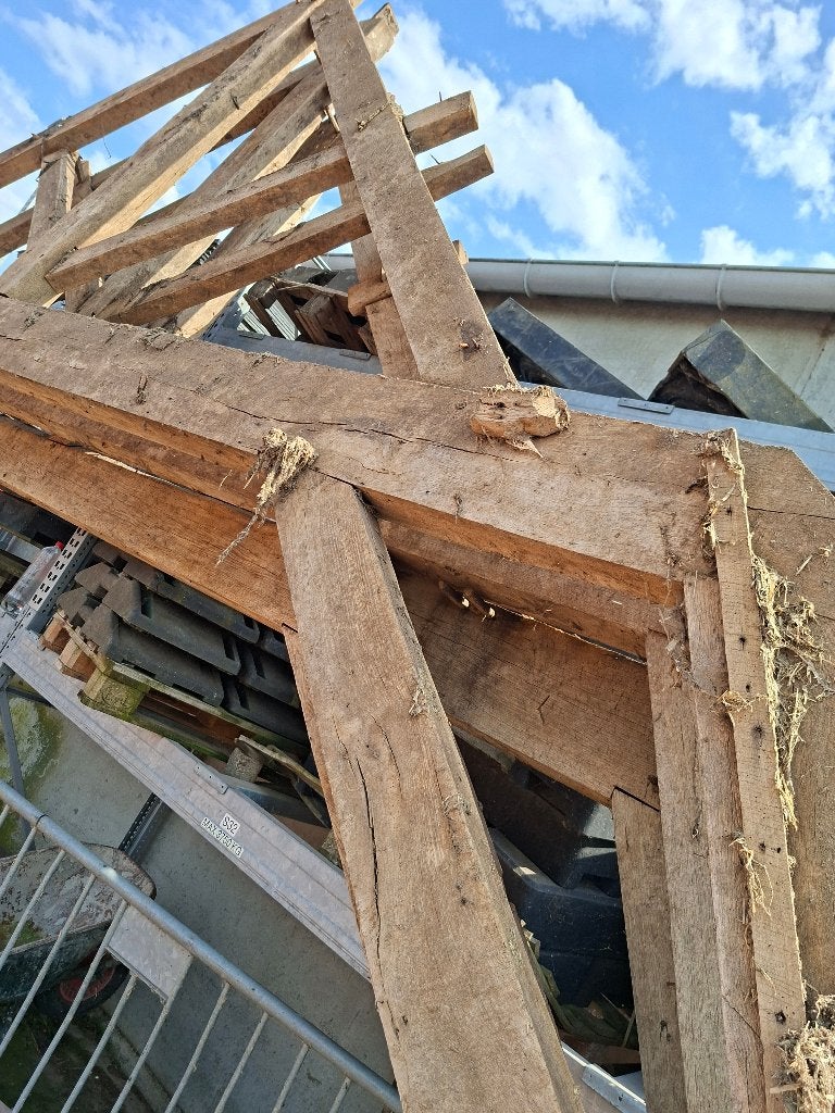 3 dakgebinten van oude schuur, Doe-het-zelf en Bouw, Dakpannen en Dakbedekking, Ophalen, Gebruikt, Overige kleuren, Overige typen