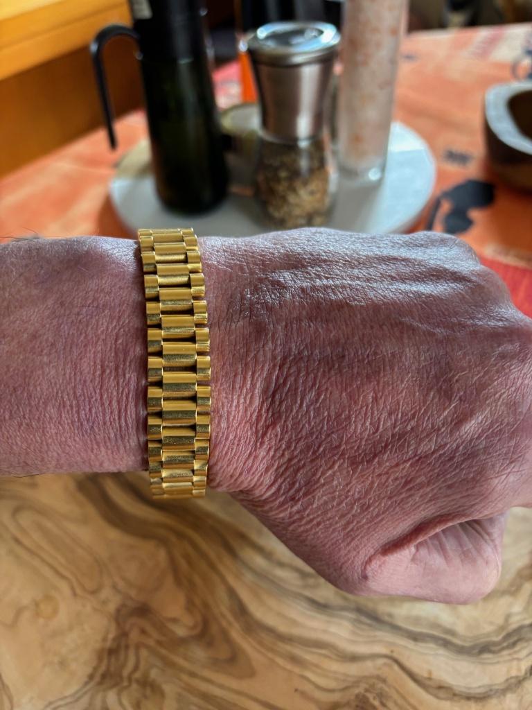 Rolex--Bracelet type Rolex – Doré or fin qualité supérieure, Handtassen en Accessoires, Armbanden, Zo goed als nieuw, Goud, Goud