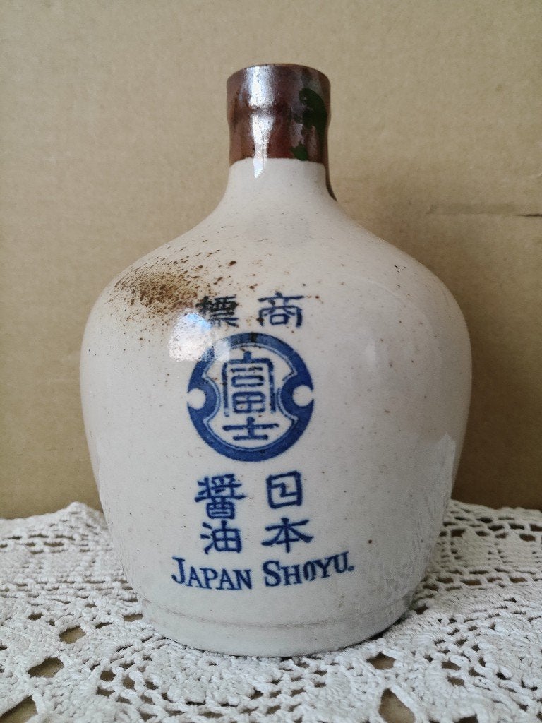 Vintage Japanse kan sojafles sojakan Japan Shoyu 14cm 1970, Antiek en Kunst, Ophalen of Verzenden