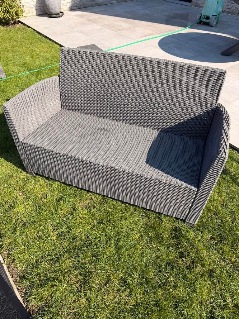 Loungeset - dubbele bank + 2 stoelen, Tuin en Terras, Ophalen, Gebruikt