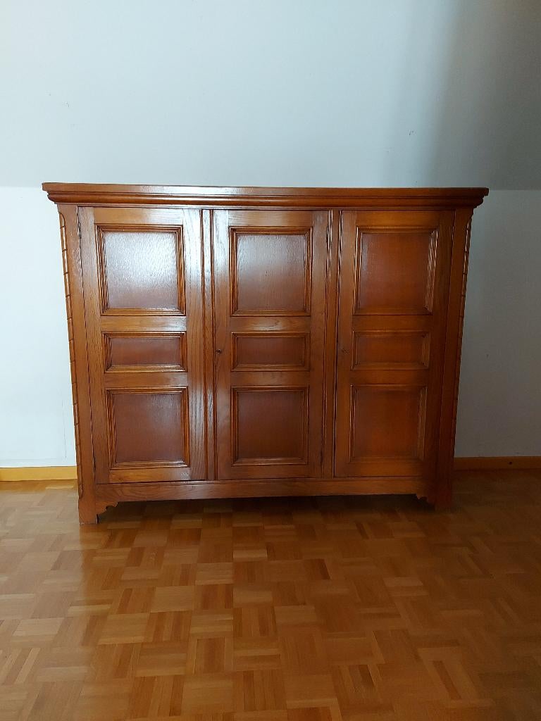 Eiken linnenkast, Ophalen, Gebruikt, Bruin, Vintage