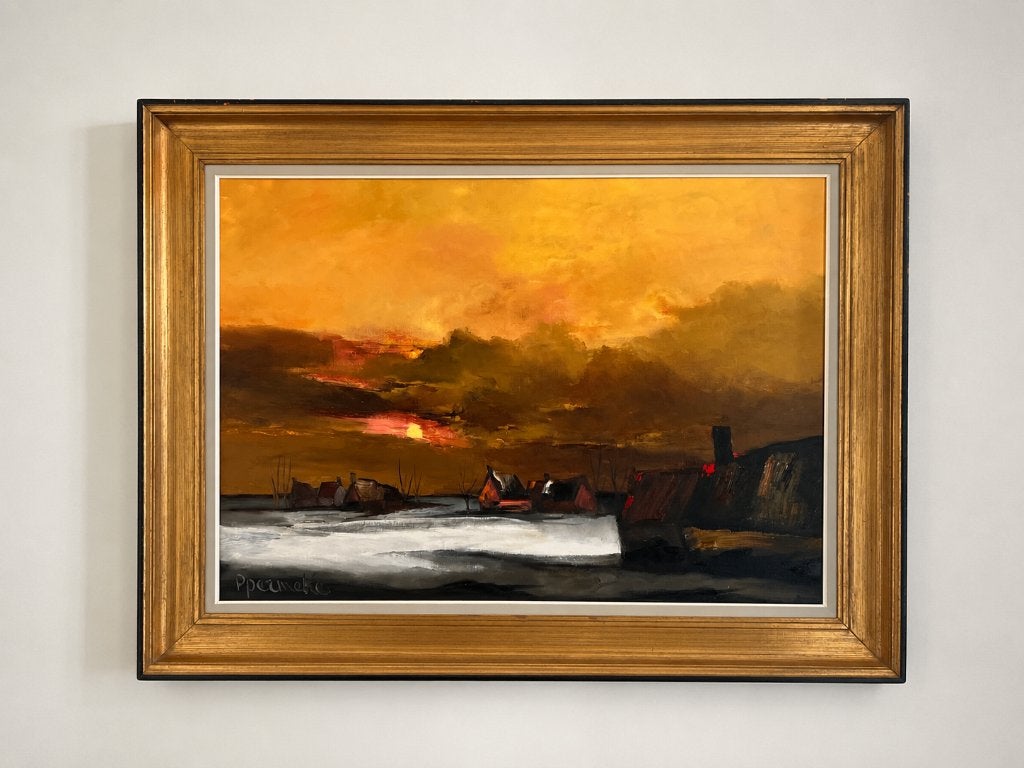 Paul Permeke – sfeervol winterlandschap, Ophalen, Klassiek, Gesigneerd, Landschap