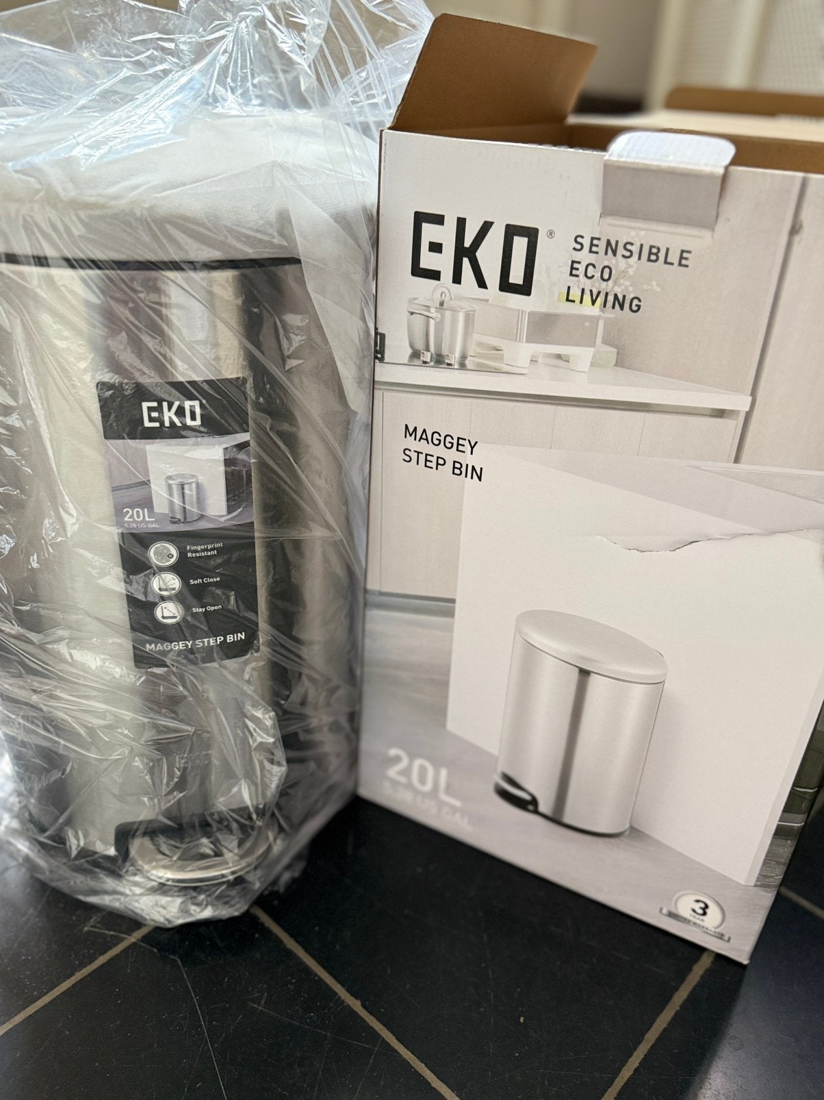 Nieuwe EKO Maggey pedaalemmer 20L RVS, Ophalen of Verzenden, Nieuw