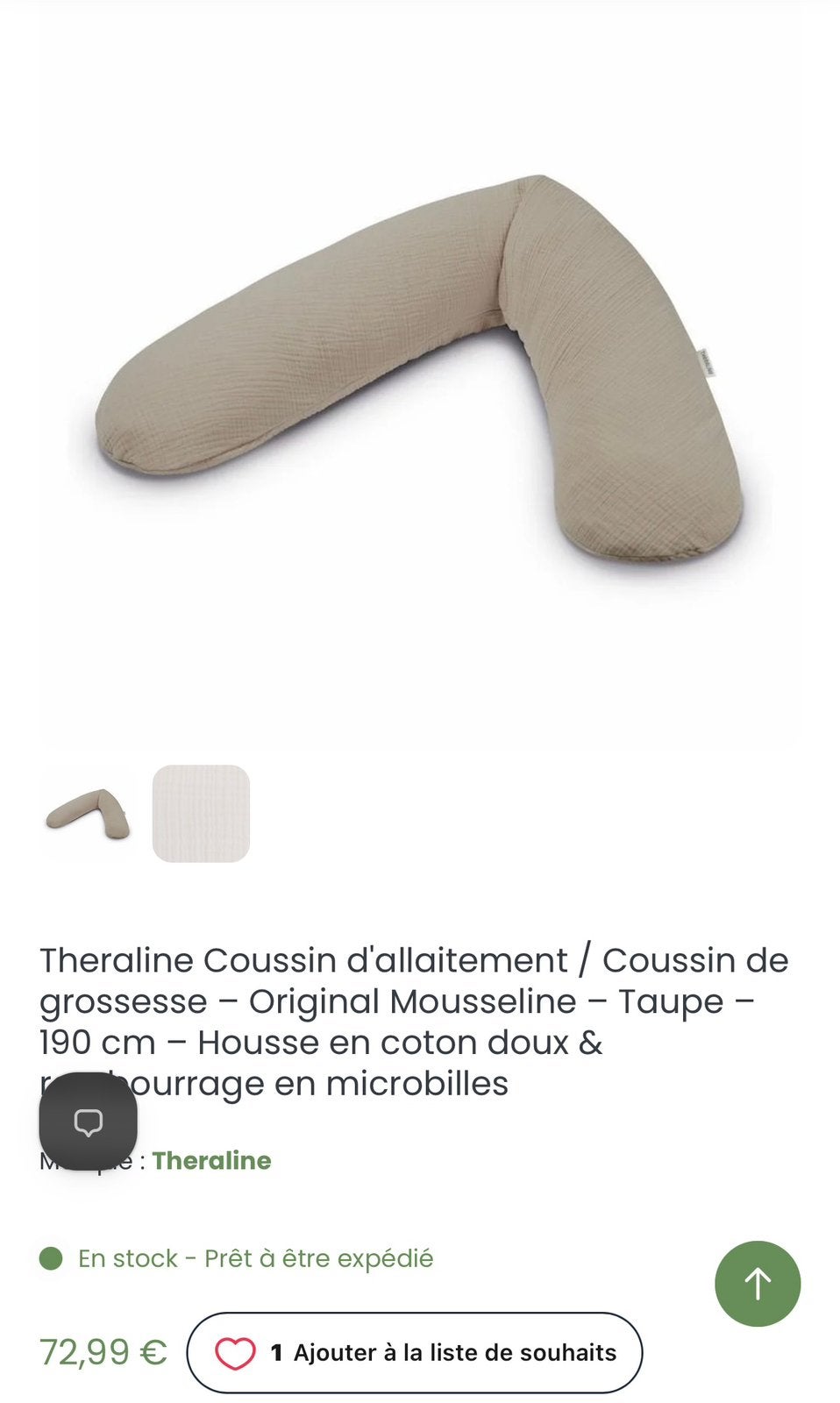 Coussin d’allaitement theraline+ 3 housses, Maison & Meubles, Enlèvement, Comme neuf