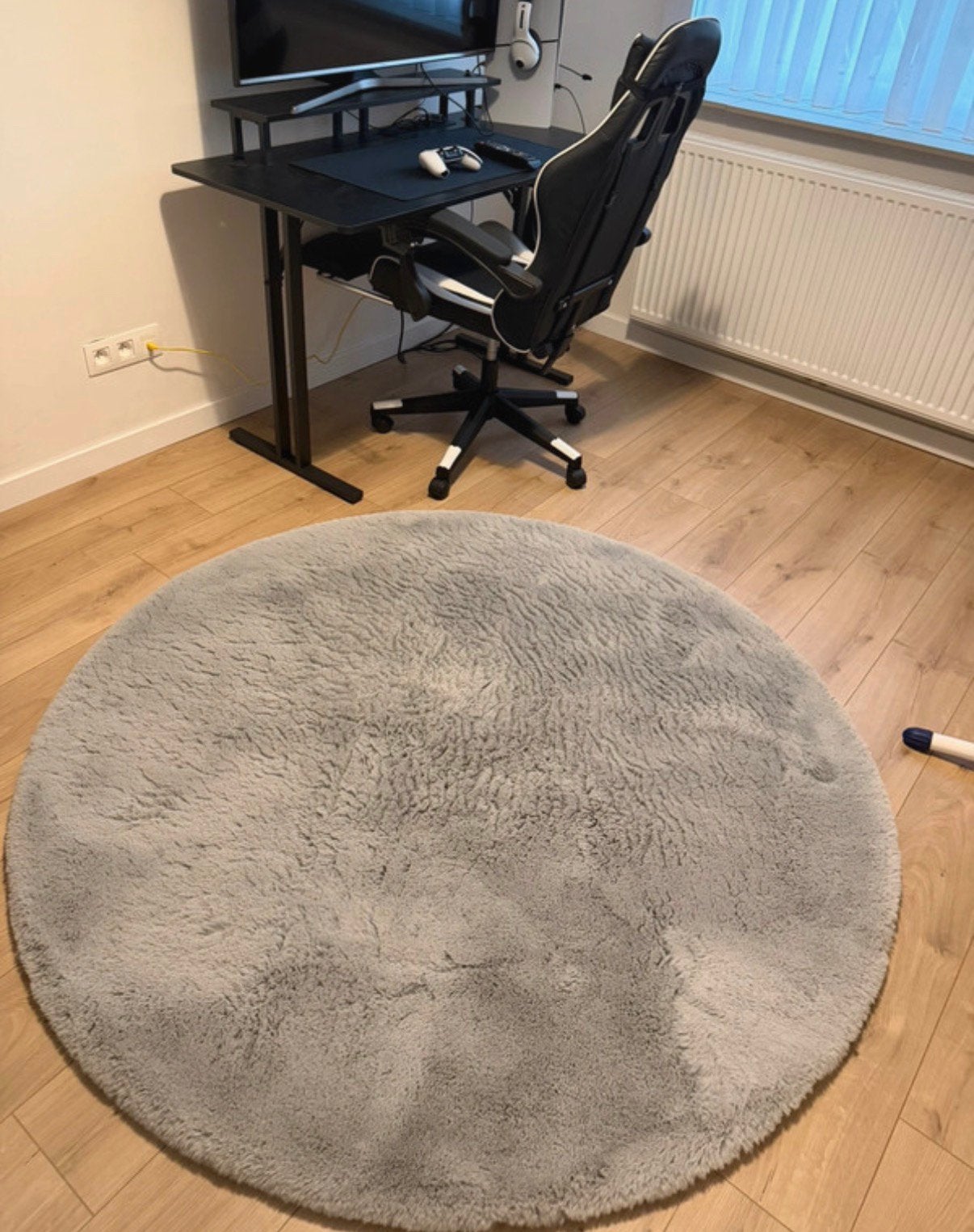 Ronde tapijt, Maison & Meubles, Neuf, 100 à 150 cm, Gris, Enlèvement ou Envoi