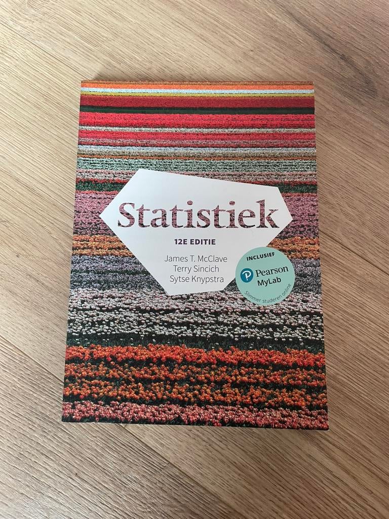 Statistiek, 12e editie met MyLab NL toegangscode, Boeken, Ophalen, Overige vakken, Zo goed als nieuw, Sytse Knypstra; James T. McClave; Terry Sincich