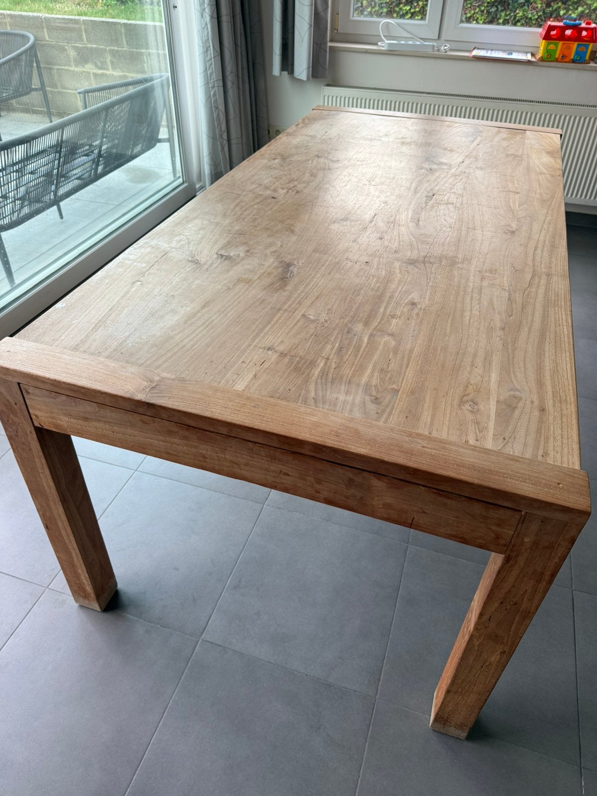 Eettafel, Ophalen, Gebruikt, 100 tot 150 cm, Teakhout