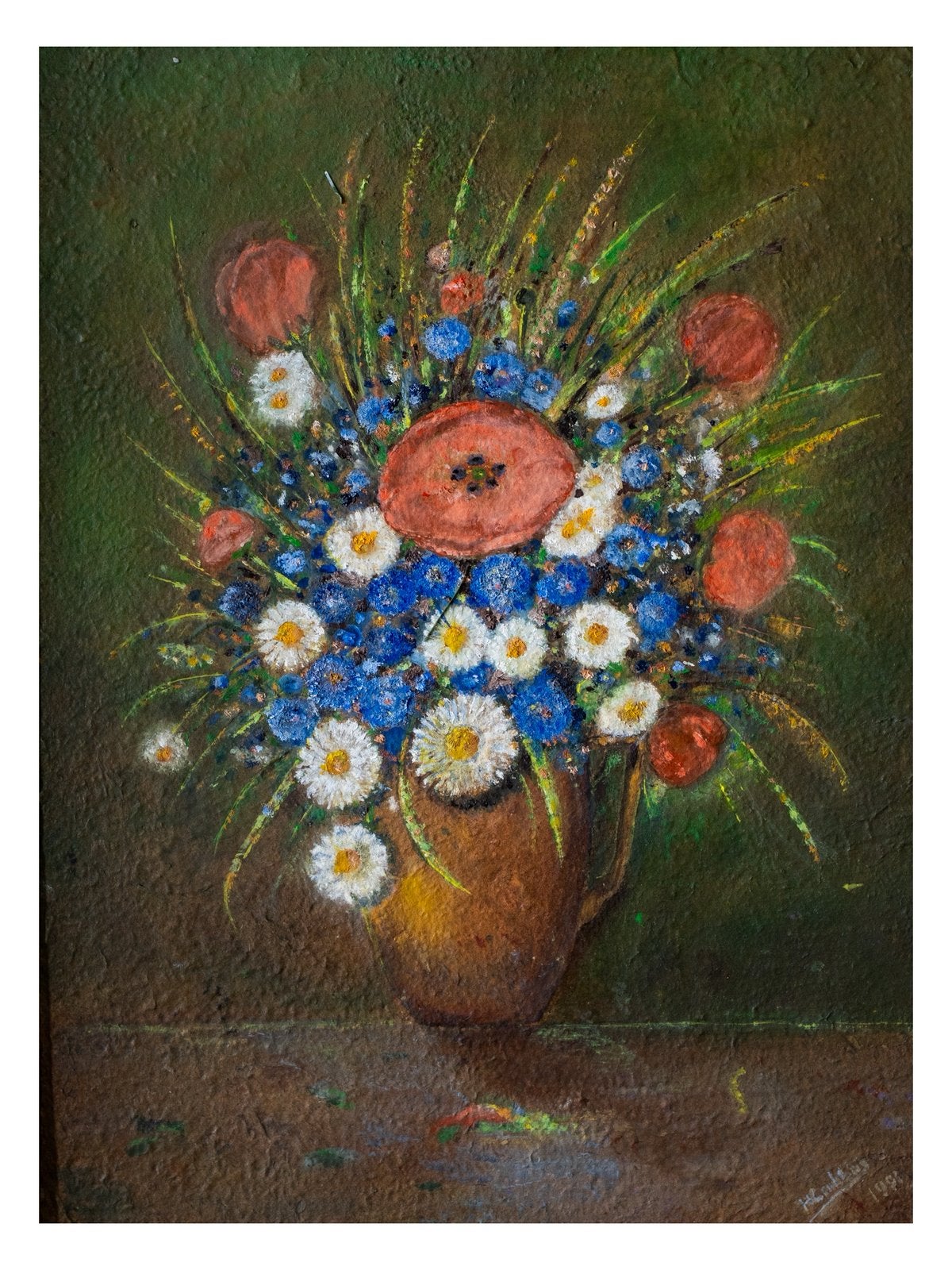 Bloemstilleven met Klaprozen,, Antiek en Kunst, Ophalen of Verzenden