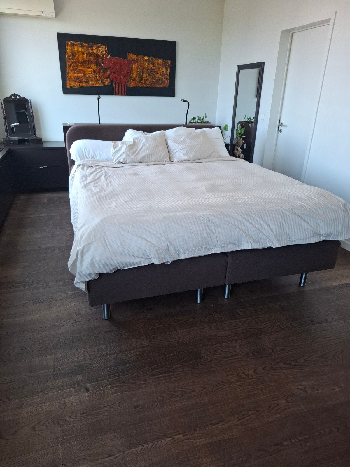 2 persoons SLEEPY boxspring, Brun, Enlèvement, Utilisé, 180 cm