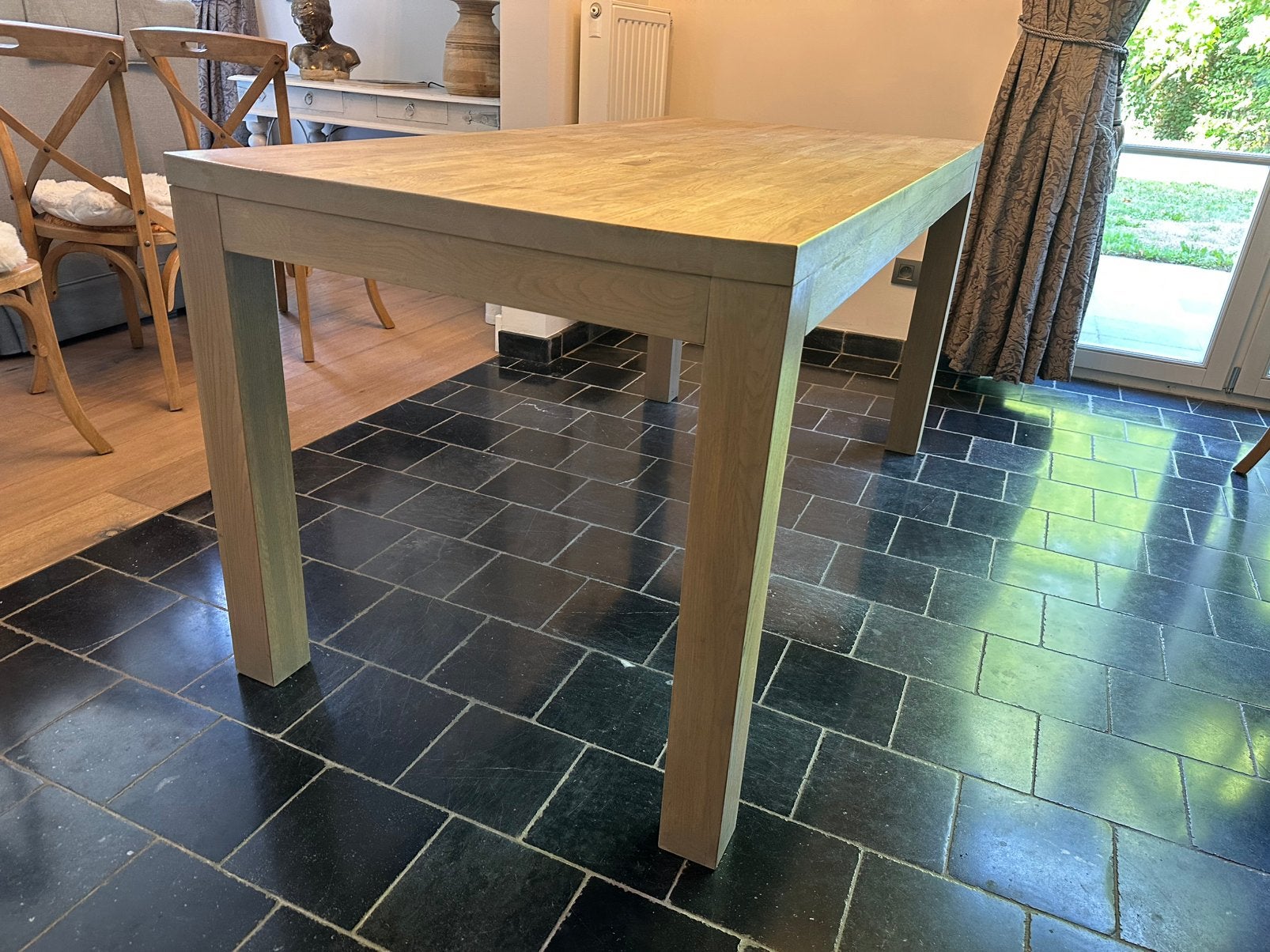 Stevige eettafel in houtlook – 160  80 cm, Maison & Meubles, Enlèvement, Comme neuf