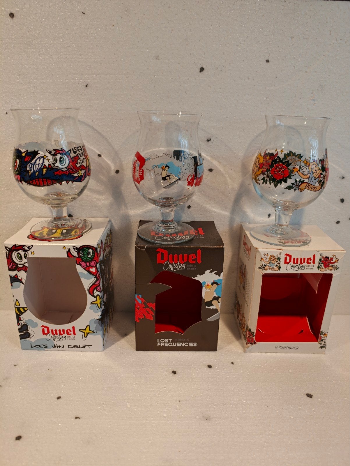 3 Duvel Design Glazen in originele verpakking, Verzenden, Nieuw, Glas of Glazen, Duvel