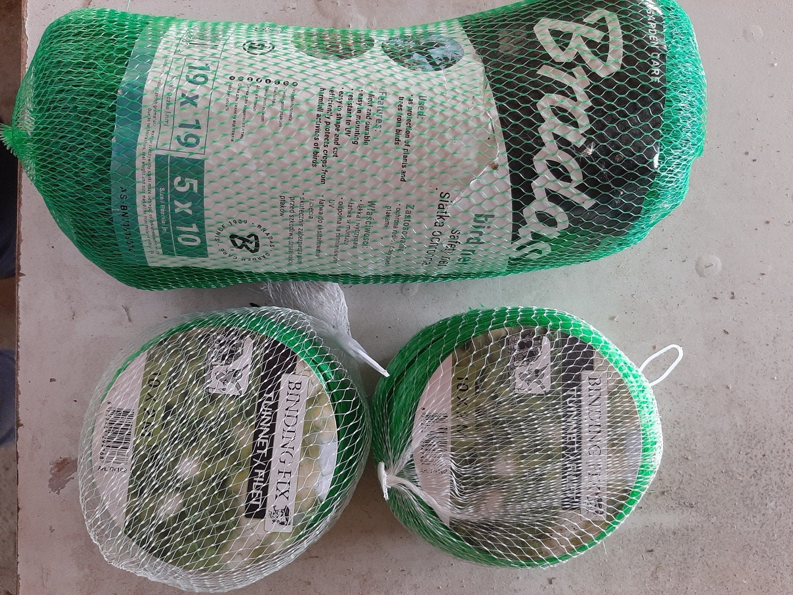 vogelnet - tuinnet nieuw, Ophalen