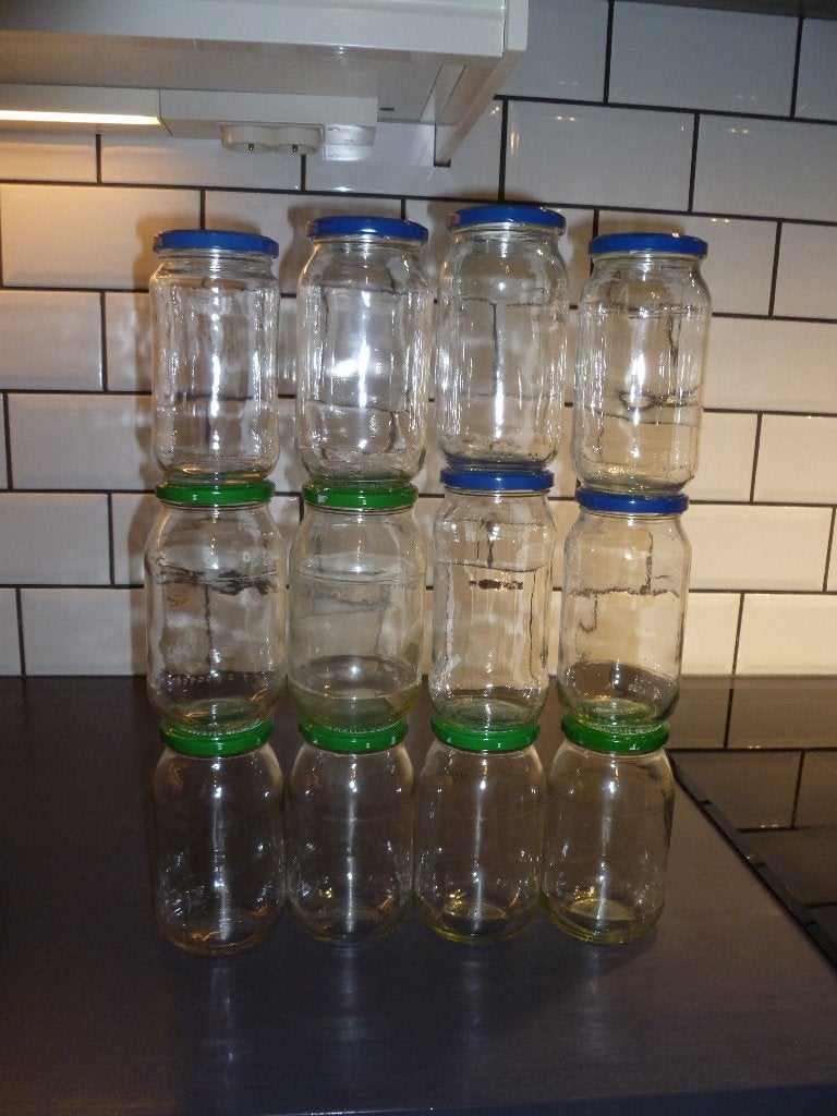 12 Bocaux pour conserver; stériliser de 500 gr, Comme neuf, Verre, Enlèvement, Classique