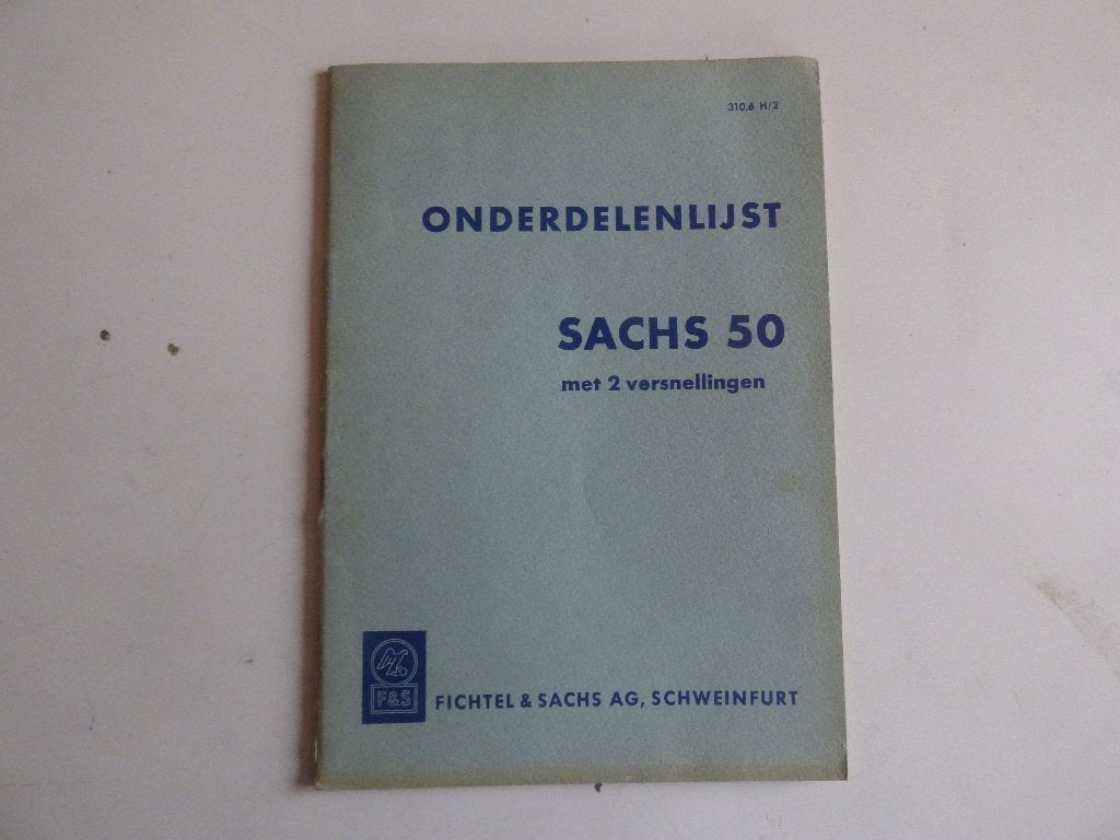 SACHS 50 2-VERSNELLINGEN ONDERDELENLIJST 310.6 H/2, Ophalen of Verzenden, Zo goed als nieuw