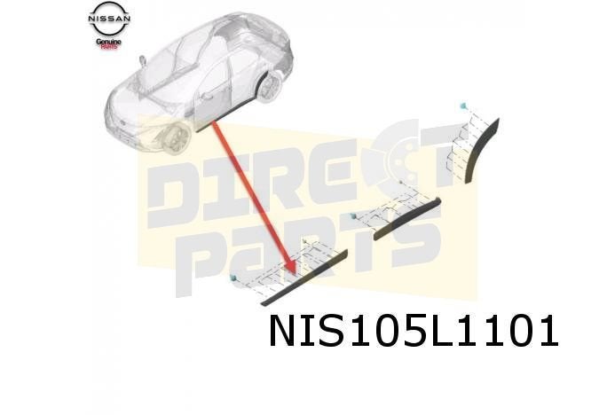 Nissan Ariya (7/22-) Stootlijst voorportier Links Origineel!, -, Verzenden, -, Nieuw