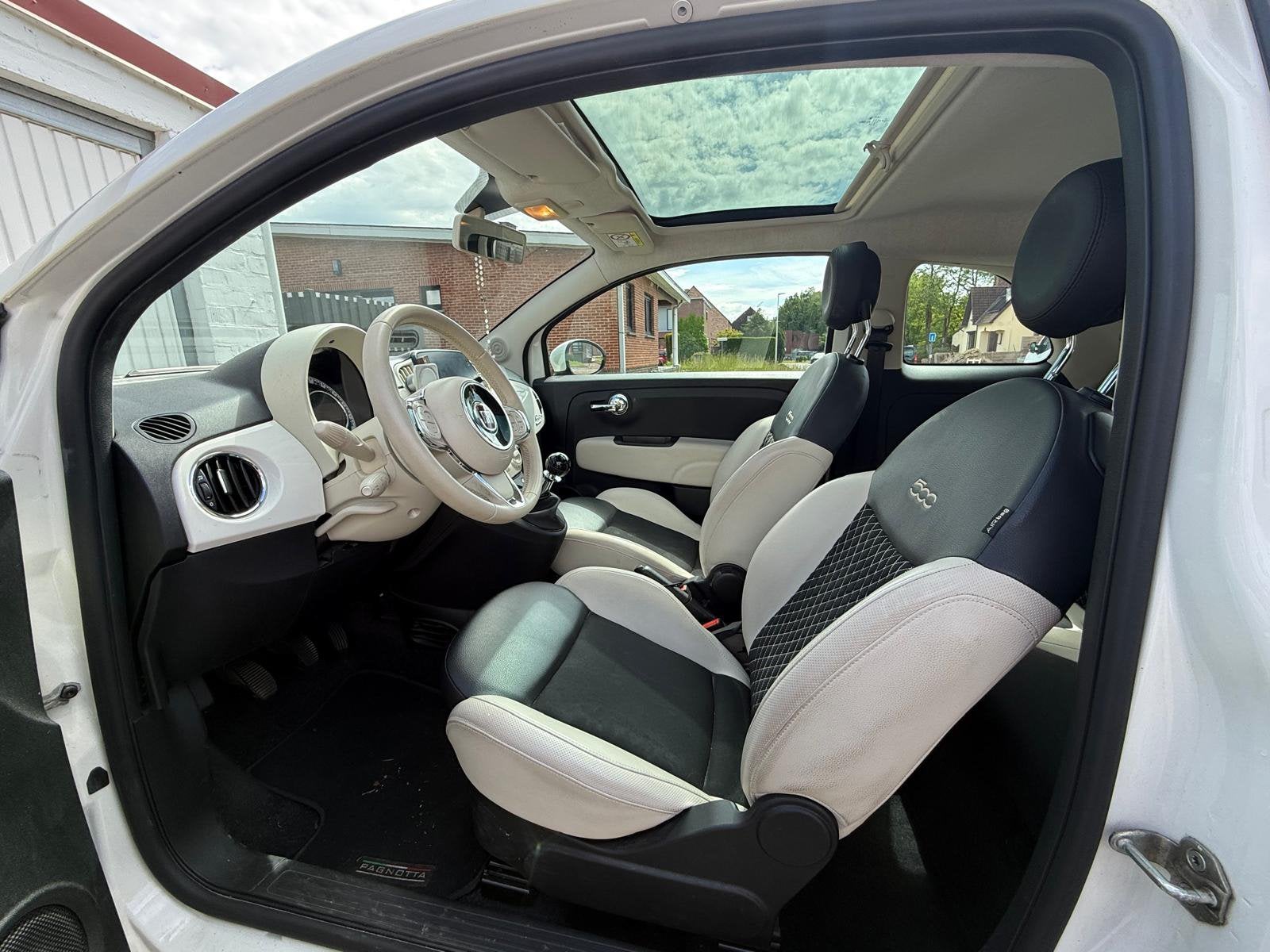 Fiat 500 dolcevita, Auto's, Voorwielaandrijving, 4 zetels, Beige, Leder en Stof