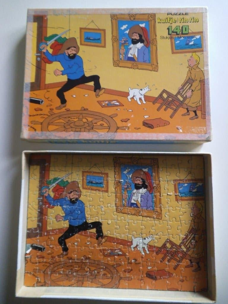 Puzzel Kuifje Het geheim van de eenhoorn 140 stukjes 1981, Verzamelen, Stripfiguren, Ophalen of Verzenden, Kuifje, Gebruikt, Boek of Spel