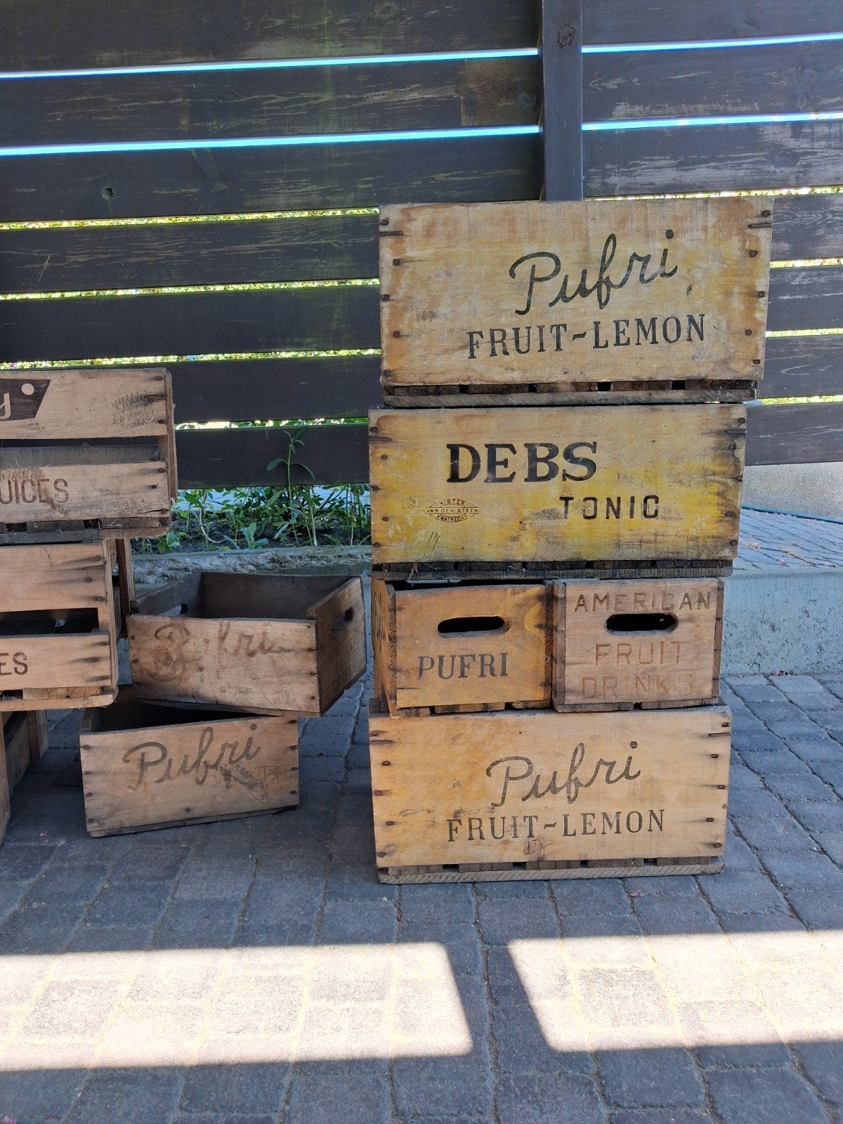 oude houten bakken bedrukt, Tuin en Terras, Ophalen