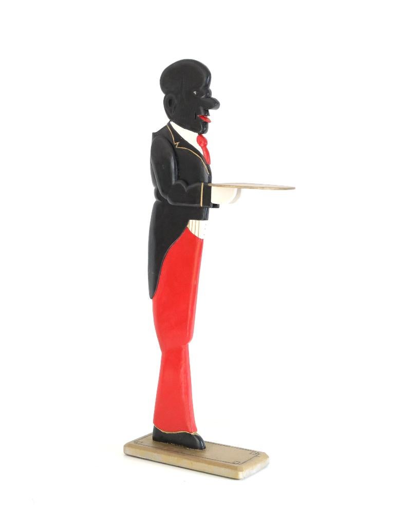 Houten butlerstandaard met dienblad uit de jaren 50., Huis en Inrichting, Ophalen, Gebruikt, Hout