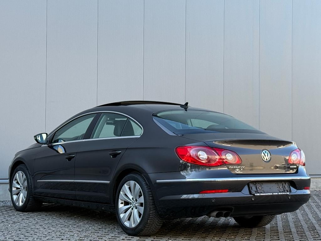 Volkswagen Passat CC 2.0 TDi DSG Opendak Cruise ParkSensor, Auto's, Zwart, 4 cilinders, Zwart, Leder