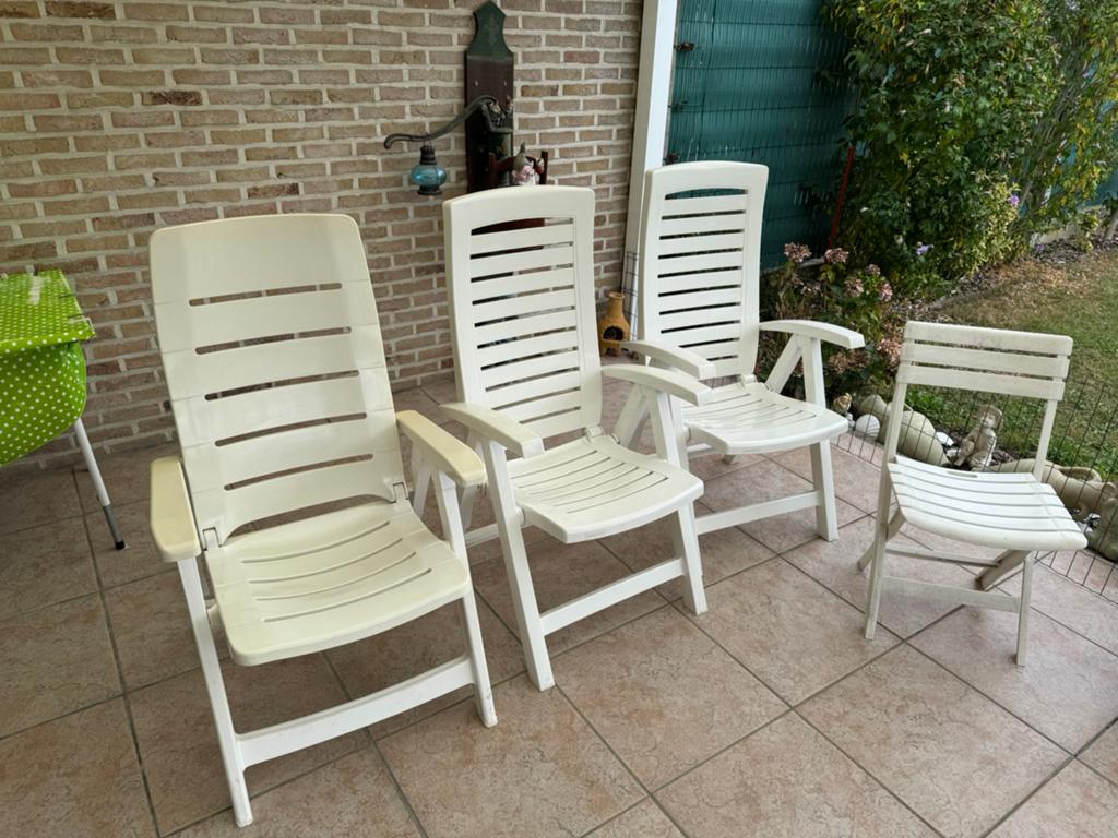 Tuinstoelen., Ophalen, Gebruikt, Plastic, Verstelbaar
