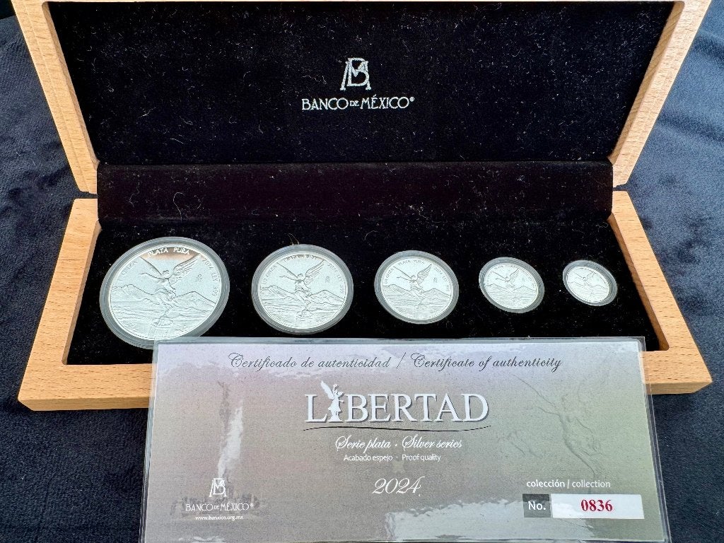 Libertad 2024 Proof set zilver munten, Ophalen of Verzenden, Zilver