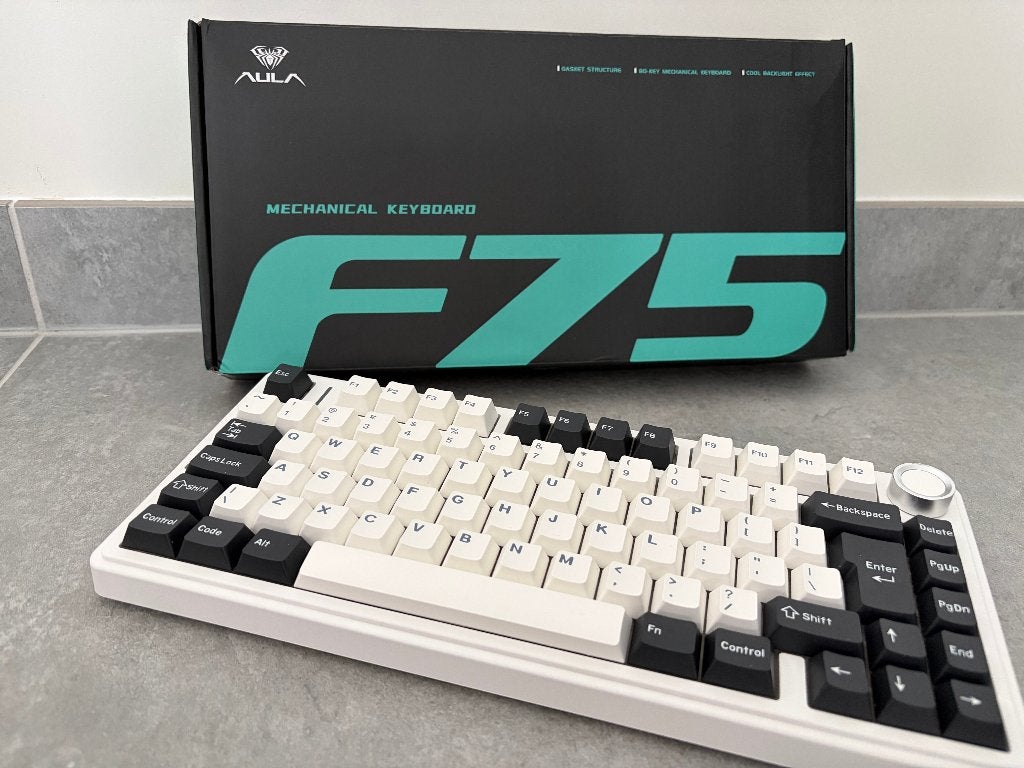 NIEUW Aula F75 - mechanisch toetsenbord + GMK Artic caps, Informatique & Logiciels, Claviers, Neuf, Multi-appareil, Enlèvement