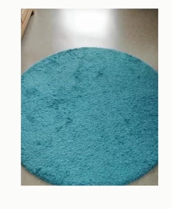 Vloerkleed Turquoise, Maison & Meubles, Shaggy, Rond, 50 à 100 cm, 100 à 150 cm