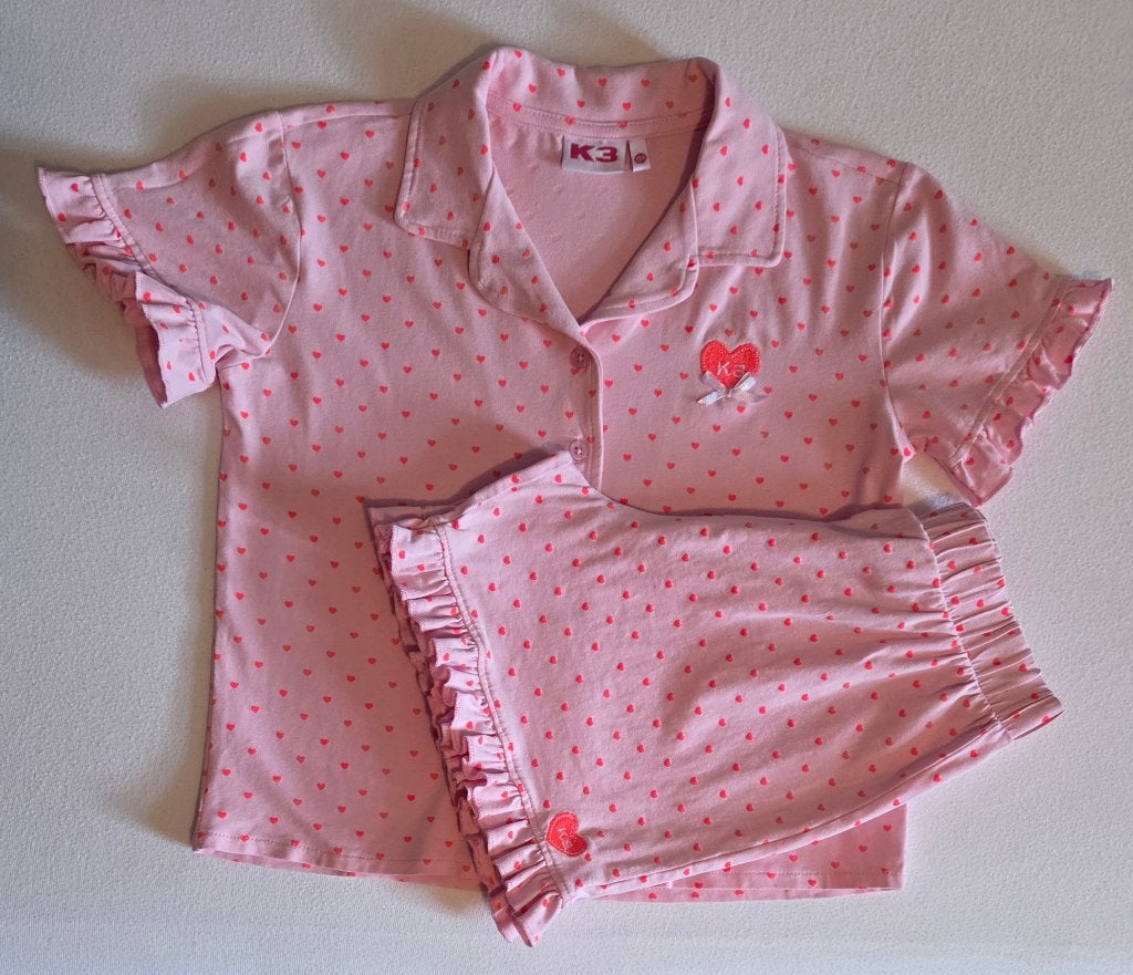 Roze zomerpyjama met hartjes van K3, maat 134, Kinderen en Baby's, Kinderkleding | Maat 134, Ophalen of Verzenden, Zo goed als nieuw