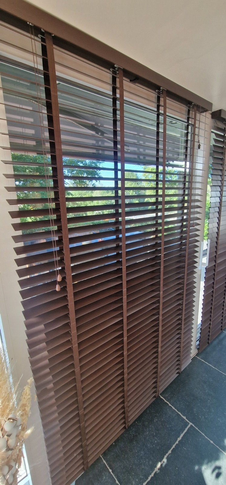 store venitien bois decosol brun foncé 4 pièces 140x220 et 2, Autres marques, Commande par cordon, 220 cm, Comme neuf