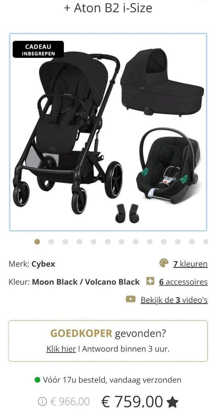 Cybex Balios S 3-in-1 kinderwagen. NIEUWE REISWIEG+AUTOSTOEL, Kinderen en Baby's, Ophalen, Nieuw, Overige merken, Verstelbare rugleuning