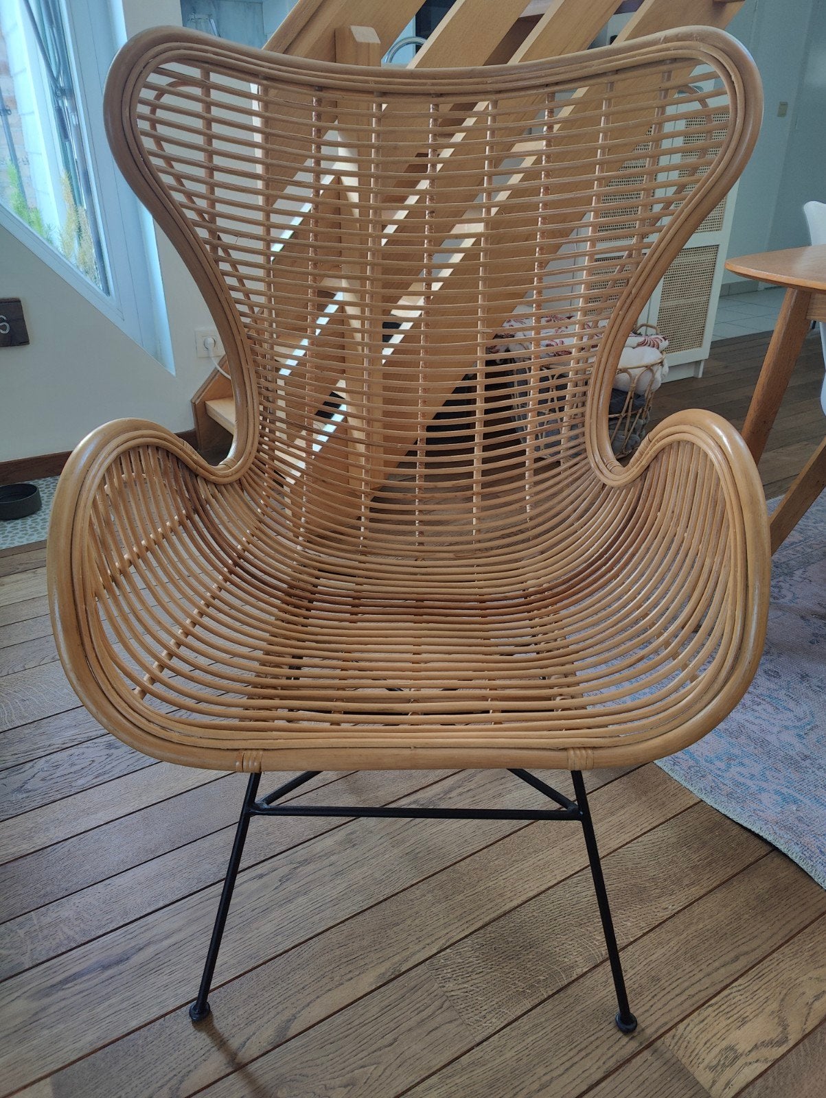 Prachtige rotan fauteuil Maison Du Monde, Huis en Inrichting, Stoelen, Zwart, Ophalen