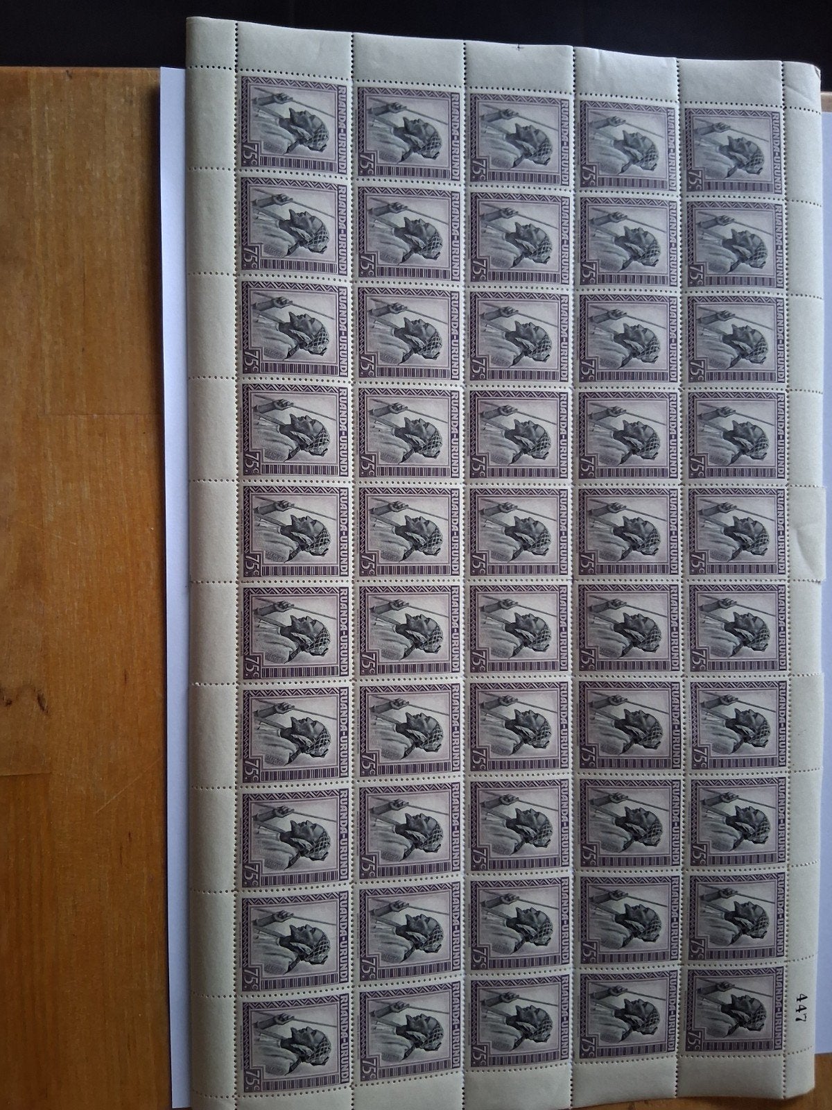 Rwanda Urundi 1942. Chefkok. 4 vellen van 50, Postzegels en Munten, Ophalen of Verzenden