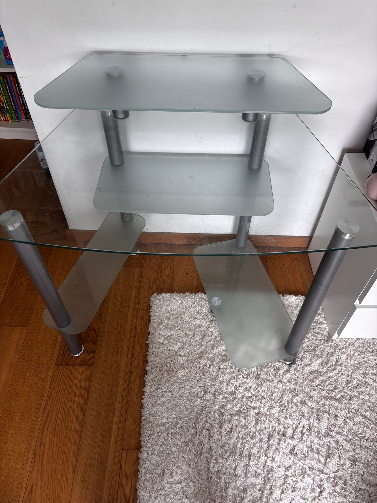 Bureau en verre, Maison & Meubles, Bureaux, Bureau d'ordinateur, Enlèvement, Utilisé, Gris