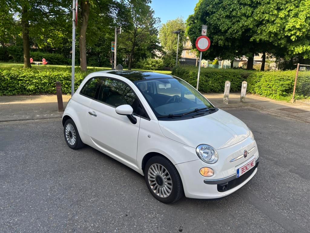 Fiat 500 1.2 benz 81000 km 2013 garantie!, 4 cilinders, Wit, Leder, 119 g/km