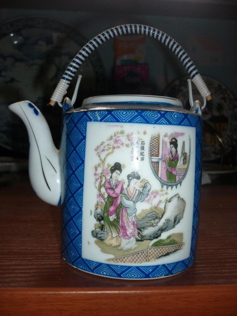Kannetje chinese tekening-deco eend, Antiquités & Art, Enlèvement ou Envoi