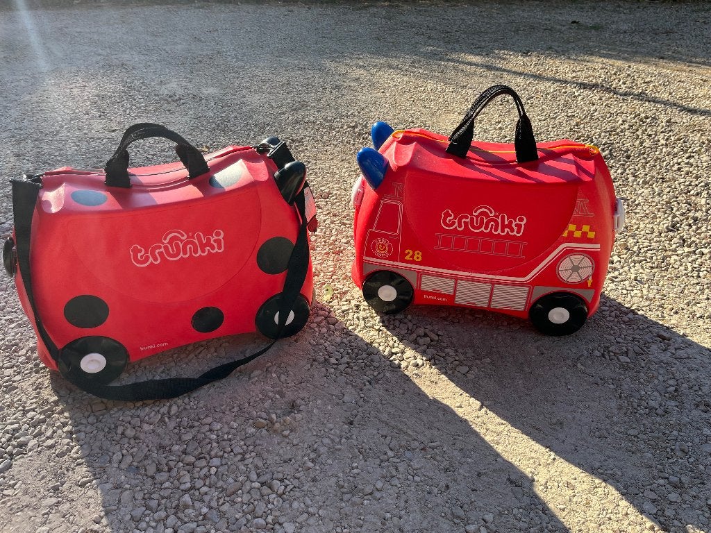 2 koffers voor brandweermannen en lieveheersbeestjes, Handtassen en Accessoires, Koffers, Ophalen, Gebruikt, Wieltjes