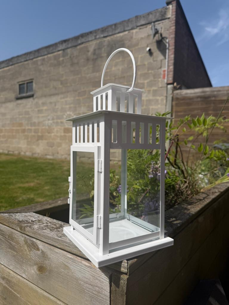Nieuwe 6 IKEA BORRBY lantaarn – wit – 28 cm, Ophalen, Wit