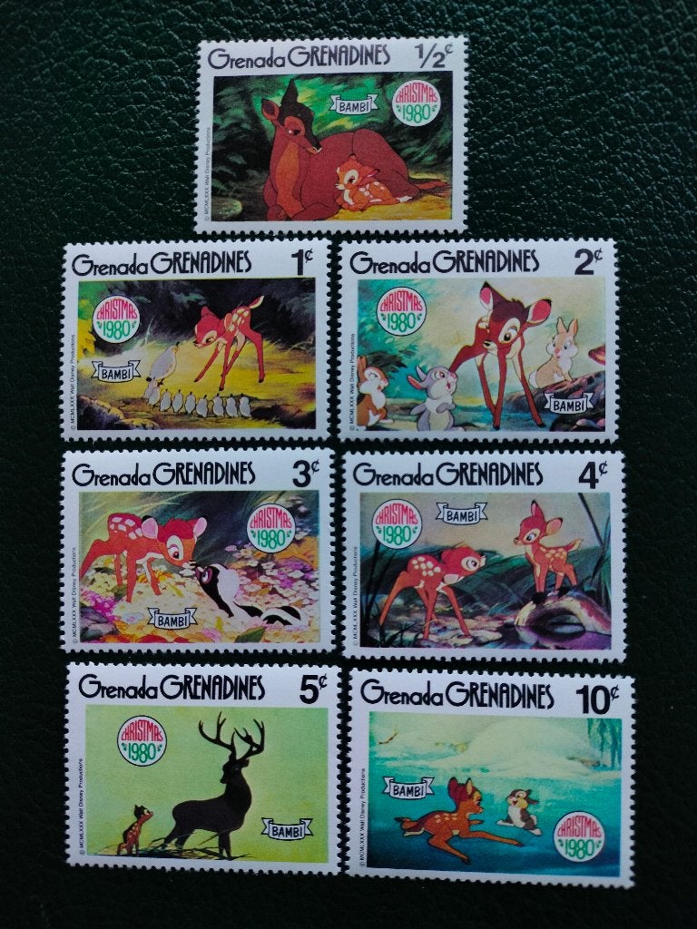 Grenadines 1980 - Disney, Bambi, Noël **, Envoi, Non oblitéré, Amérique centrale