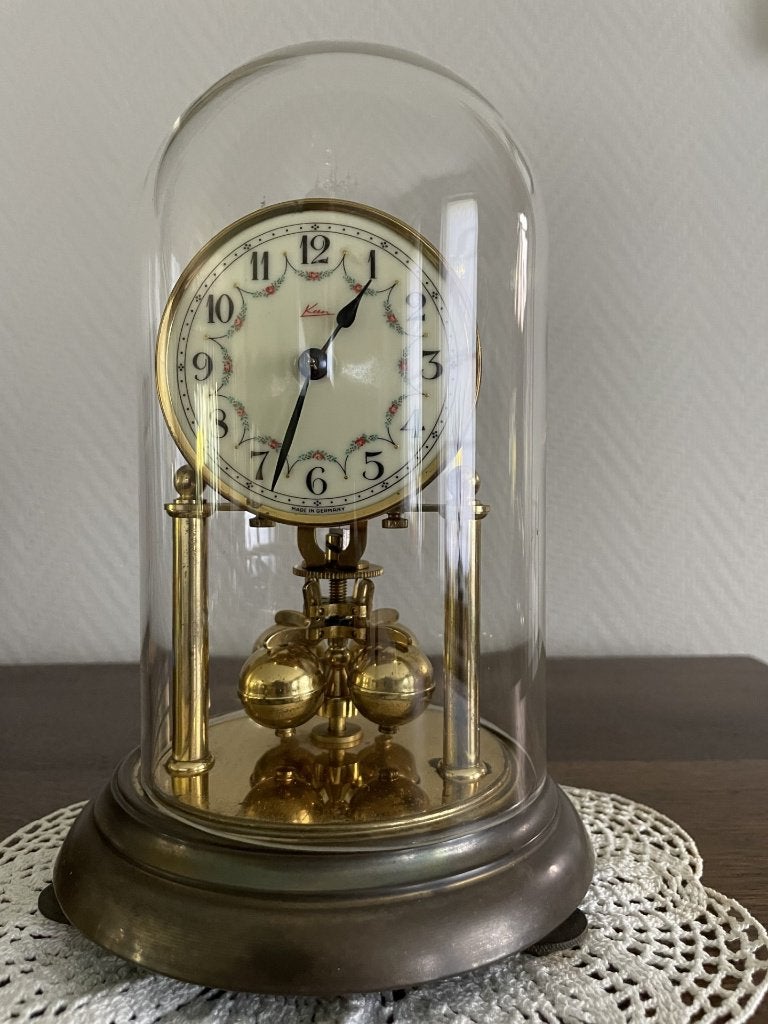 Kern & Söhne pendule met glazen stolp, mechanisch, Antiek en Kunst, Ophalen